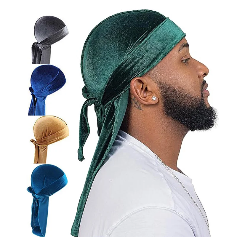 Men'S Fashion With Hat - kkjoy Unisex Velvet Durags Bandana Turban
