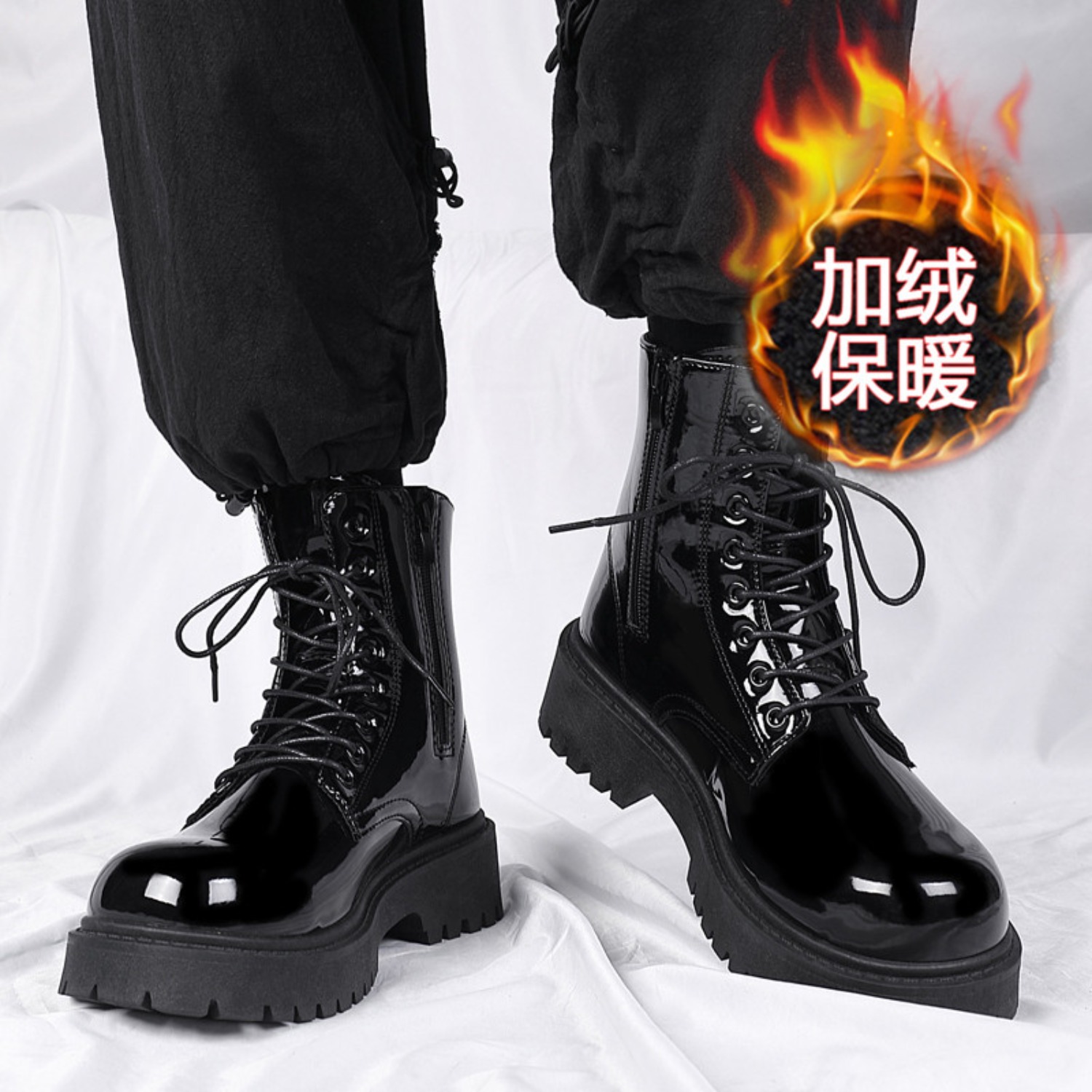 Men'S Fashion News - Sepatu bot pria berbulu hangat, berpotongan
