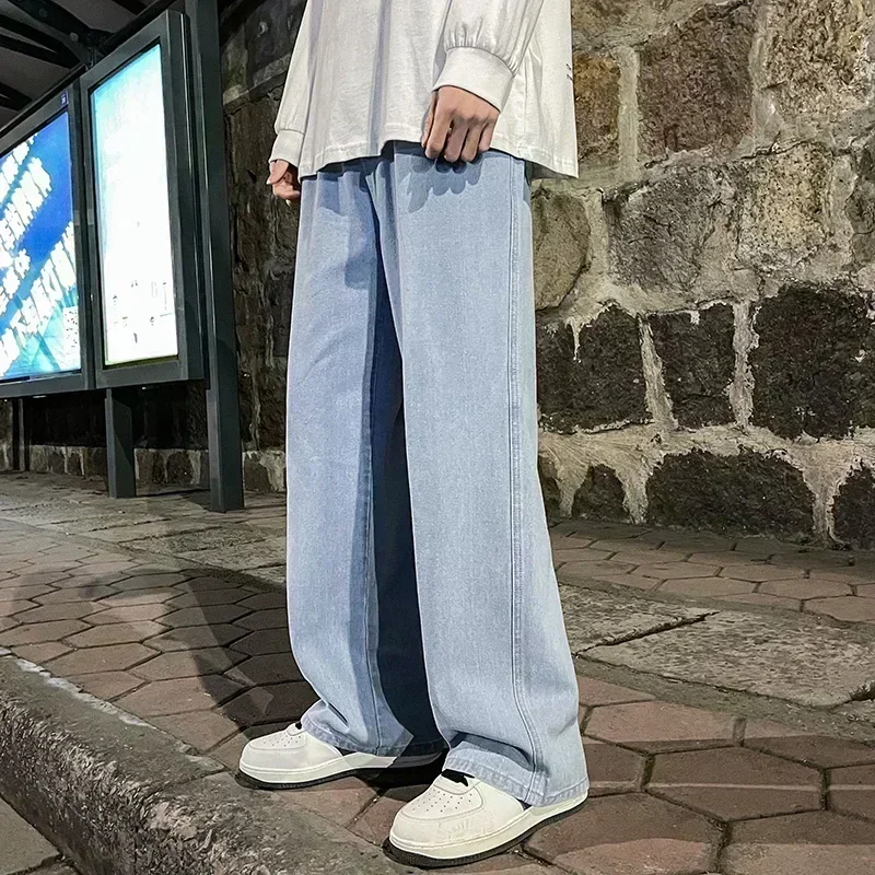 Men'S Fashion Grey Jeans - Celana Jeans Pria Kasual Model Longgar,