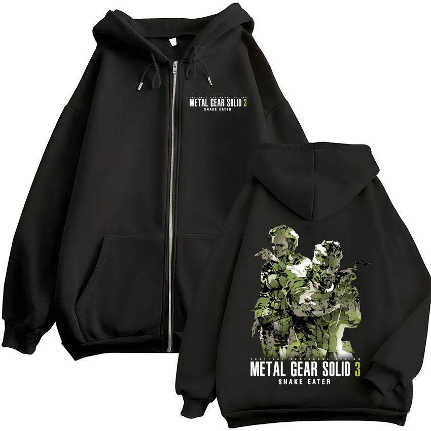 Mens Fashion Zip Up Hoodies - Game Metal Gear Solid 3, Snake