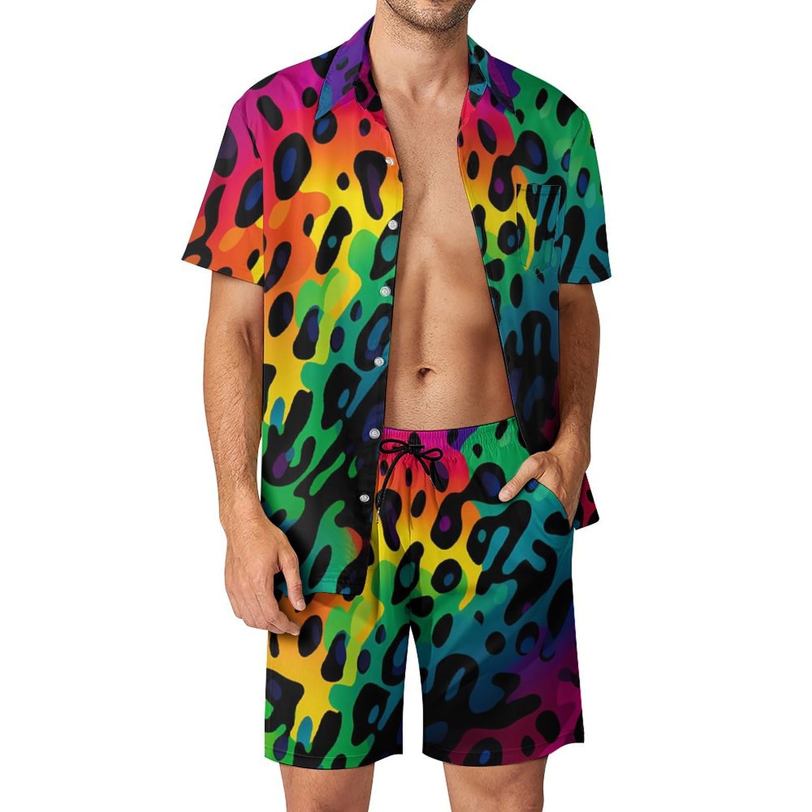 Men'S Fashion Videos - Setelan Kemeja Pria Motif Geometris 3D