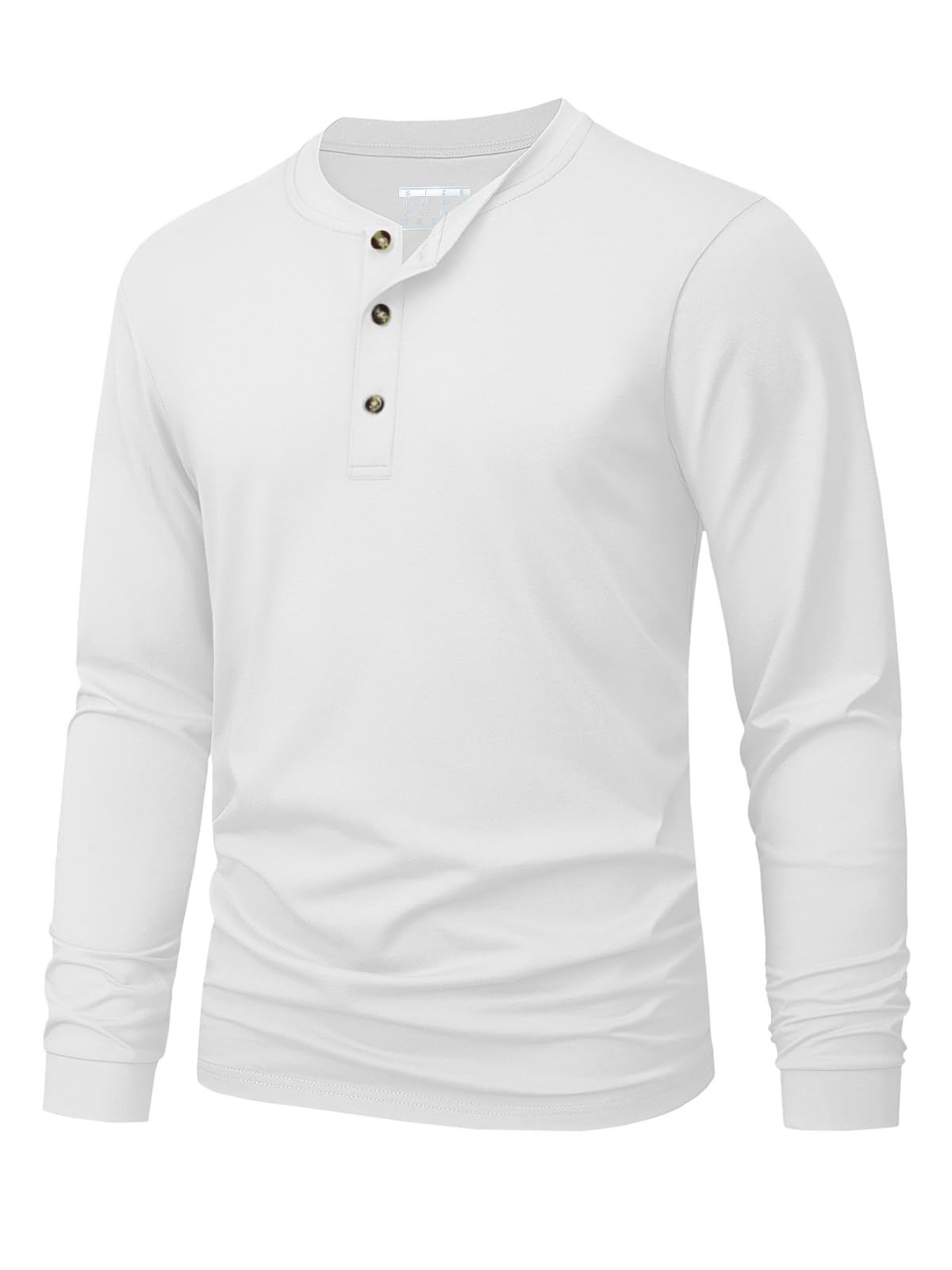 Mens Fashion Clothes - Kaos Henley Pria Polos Warna Solid,
