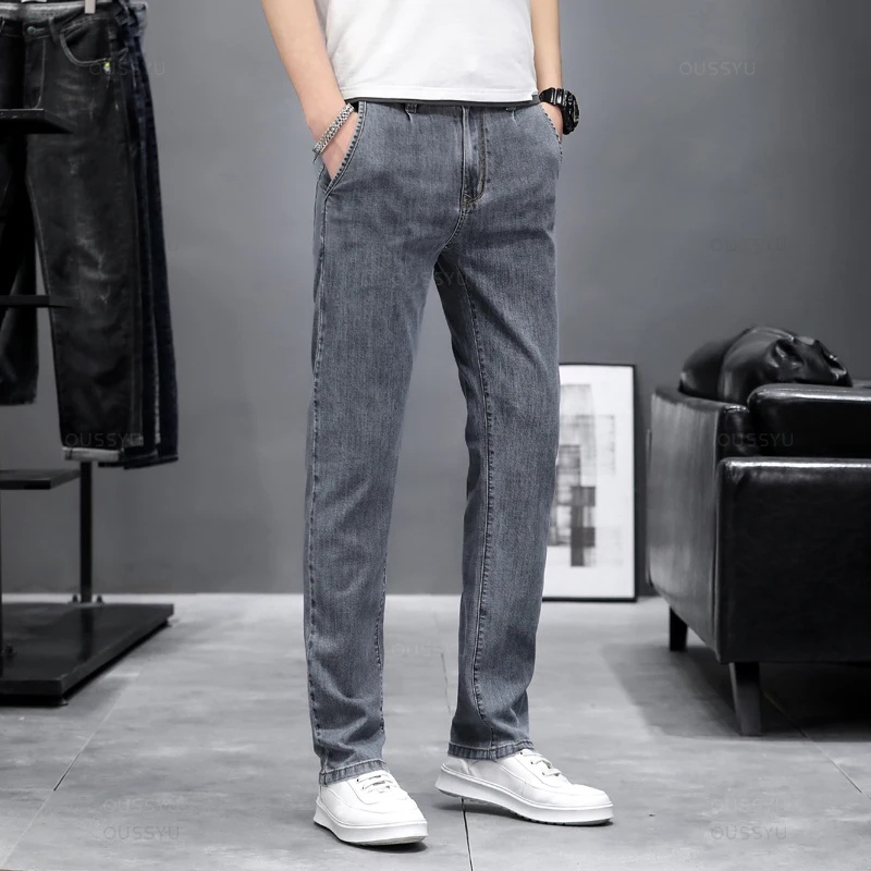 Celana Jeans Pria Model Slim F - Men'S Fashion Grey Jeans ulasan dan harga