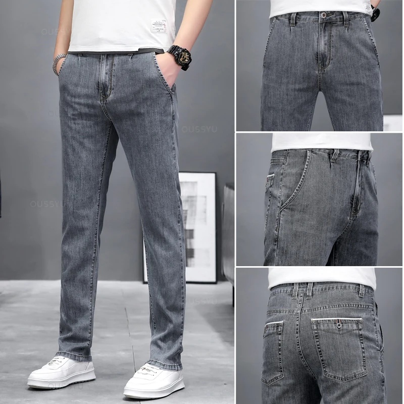 Celana Jeans Pria Model Slim F - Men'S Fashion Grey Jeans ulasan dan harga