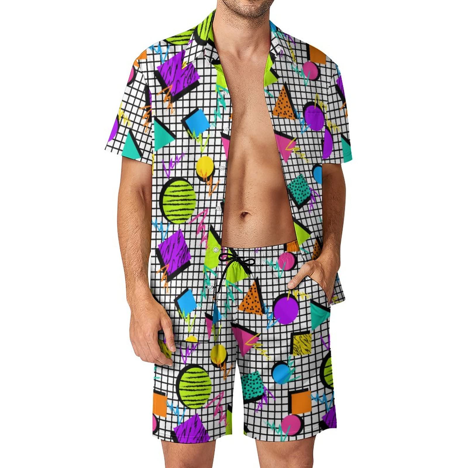 Setelan Kemeja Pria Motif Geom - Men'S Fashion Videos ulasan dan harga
