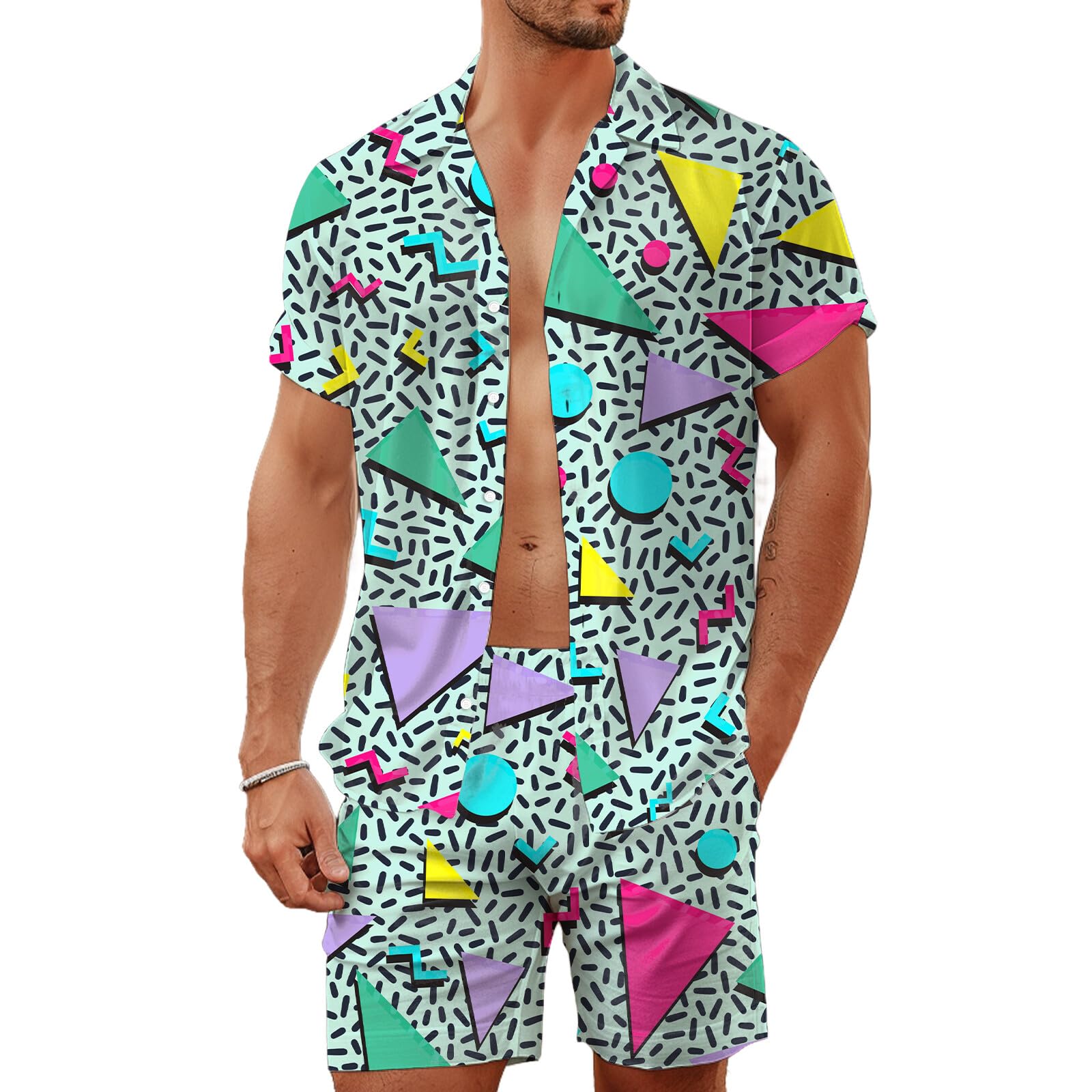 Setelan Kemeja Pria Motif Geom - Men'S Fashion Videos ulasan dan harga