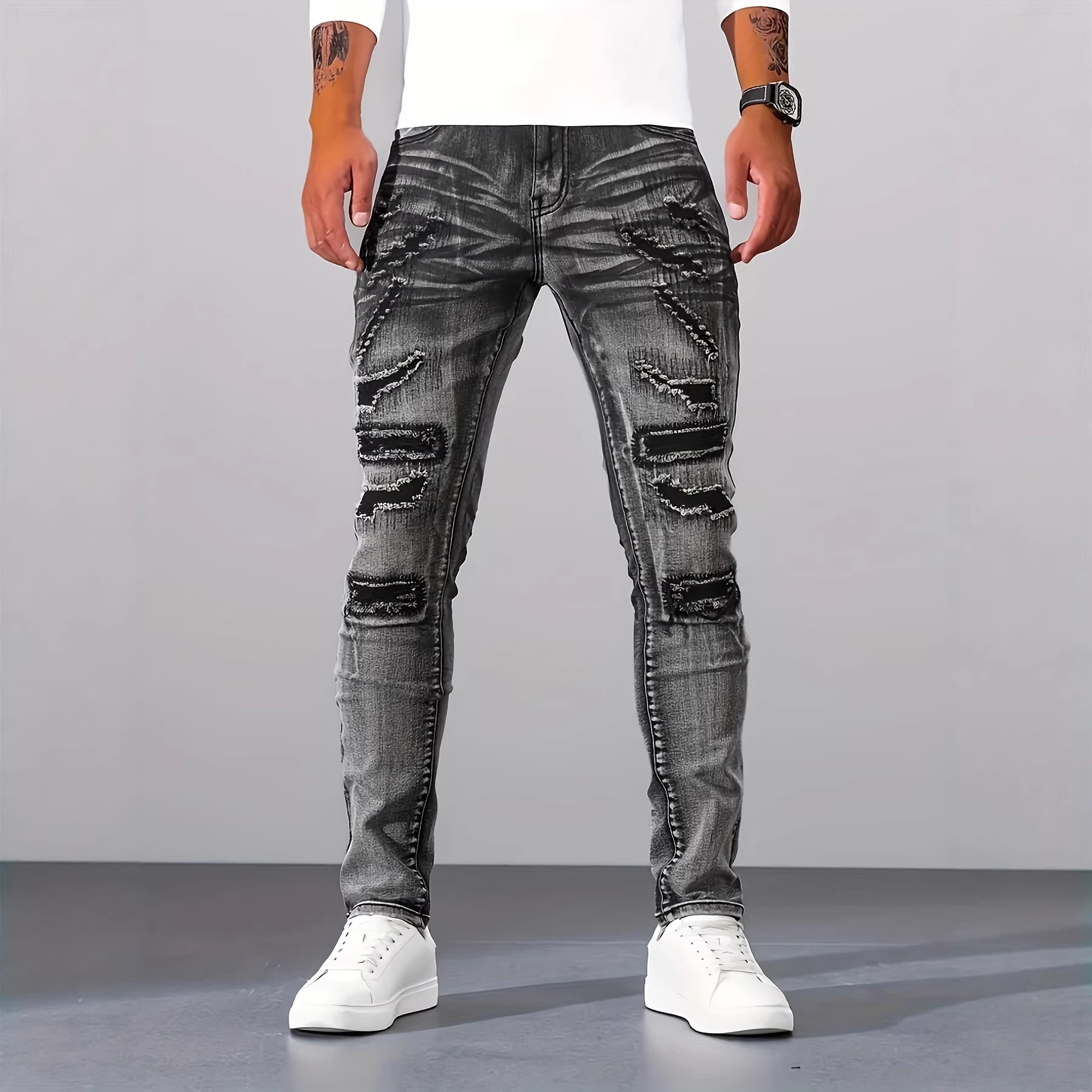 Celana Jeans Pria Model Pencik - Men'S Fashion Grey Jeans ulasan dan harga