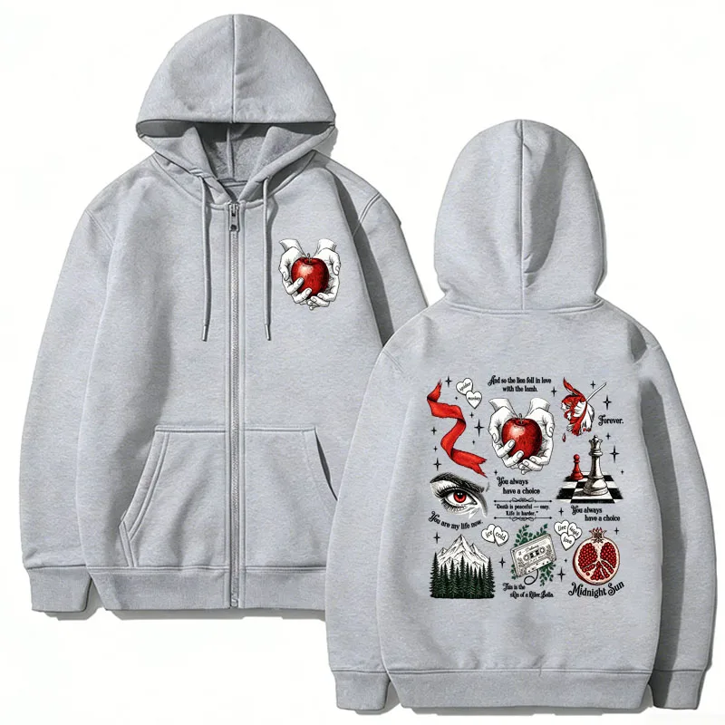 Hoodie Resleting Wolf Romance  - Mens Fashion Zip Up Hoodies ulasan dan harga