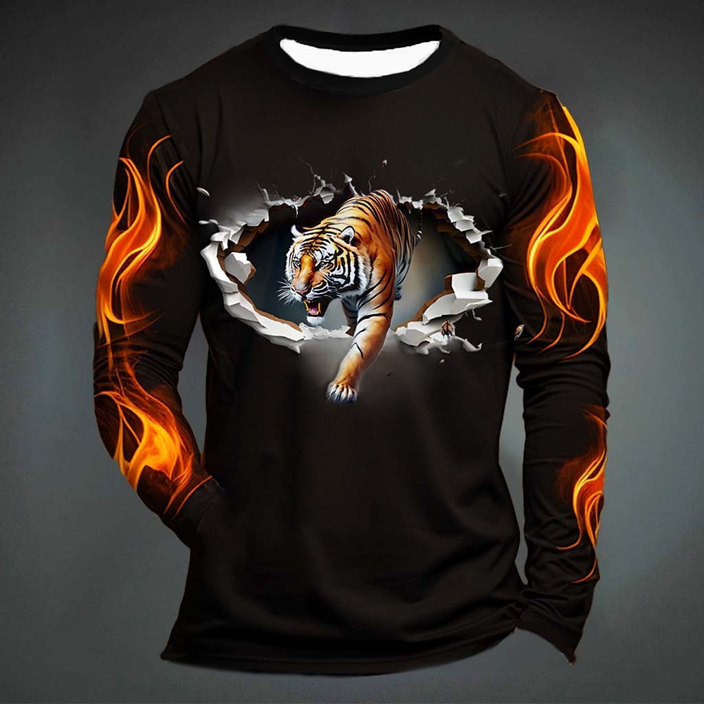 Kaos Oblong Pria Motif Harimau - Mens Fashion Clothes ulasan dan harga