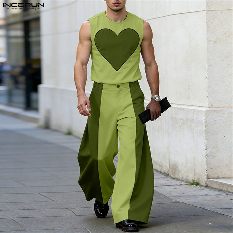INCERUN Set Pria Tank Top Tanp - Mens Fashion Summer ulasan dan harga
