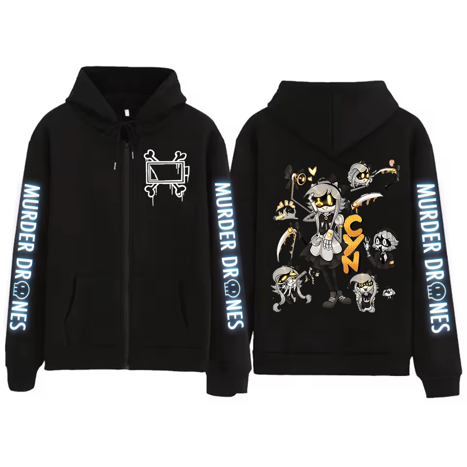 Hoodie Beritsleting Grafis Mur - Mens Fashion Zip Up Hoodies ulasan dan harga