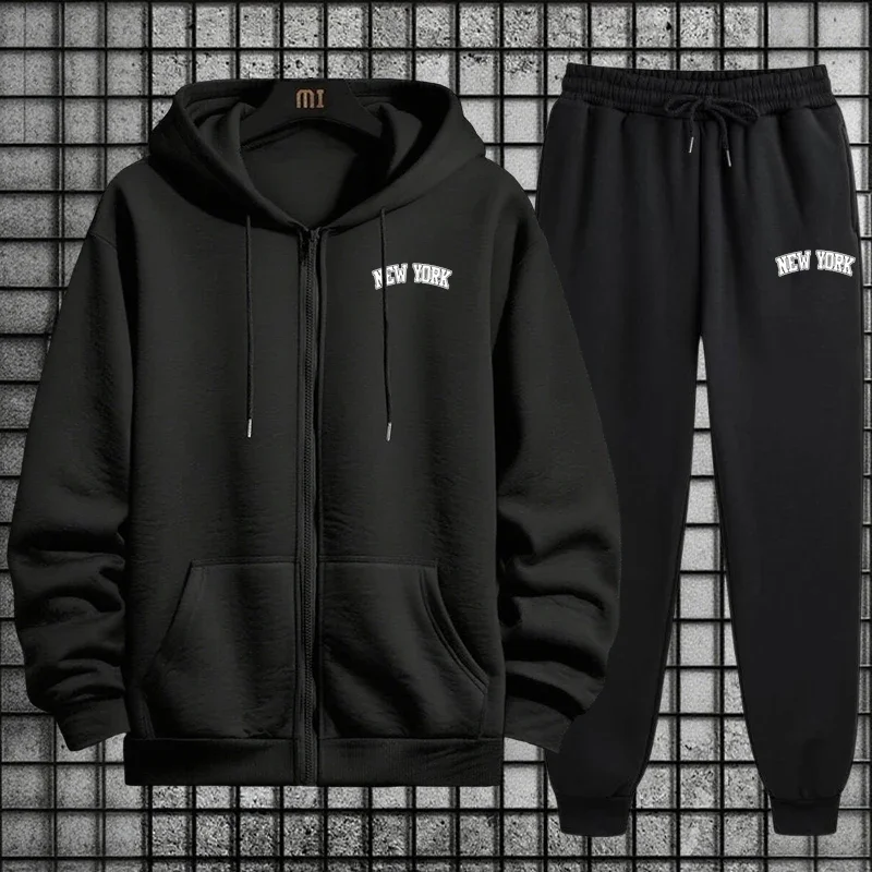 Setelan Olahraga Pria Berkuali - Mens Fashion Zip Up Hoodies ulasan dan harga